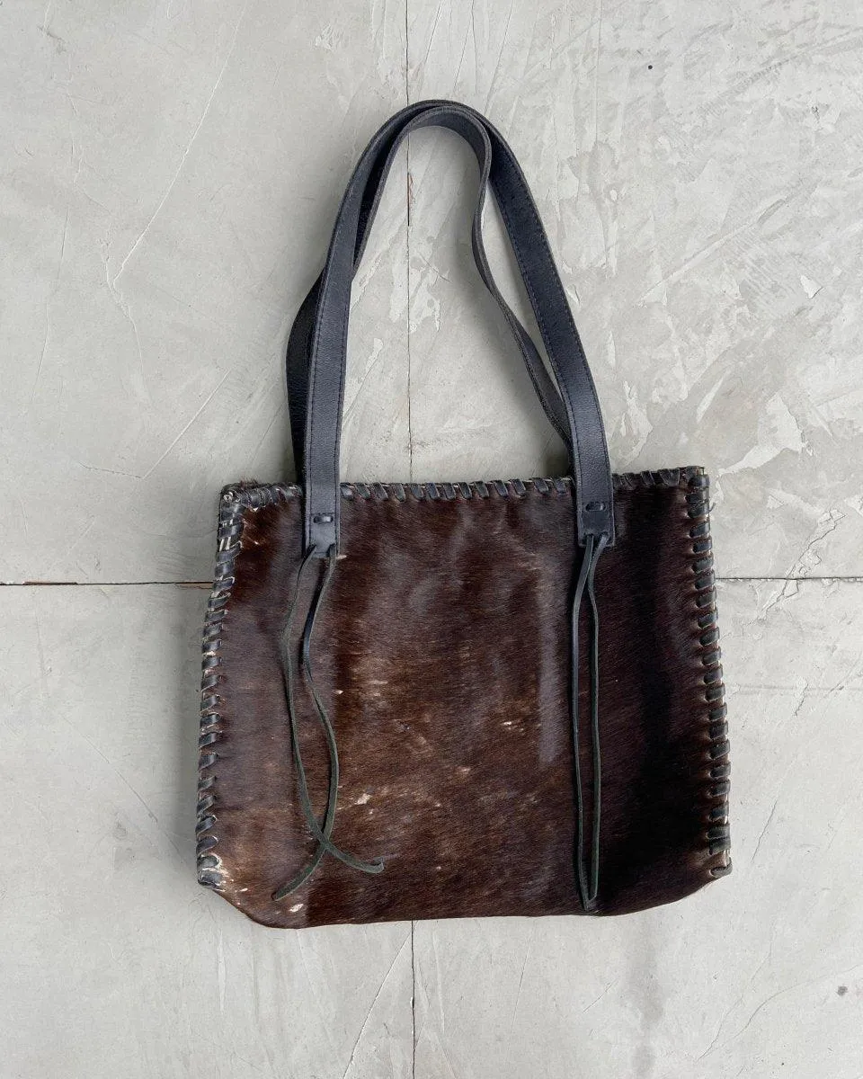 2000'S COWHIDE LEATHER TOTE BAG