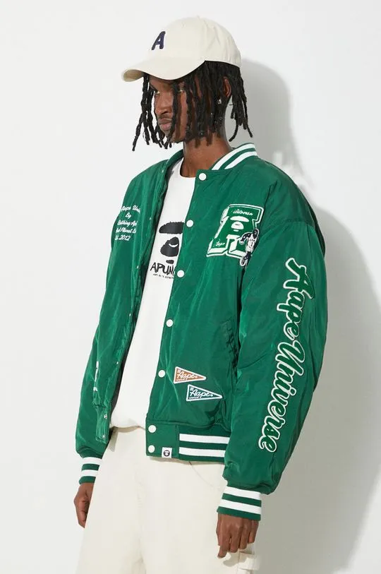 AAPE bomber jacket men’s green color AJK7608