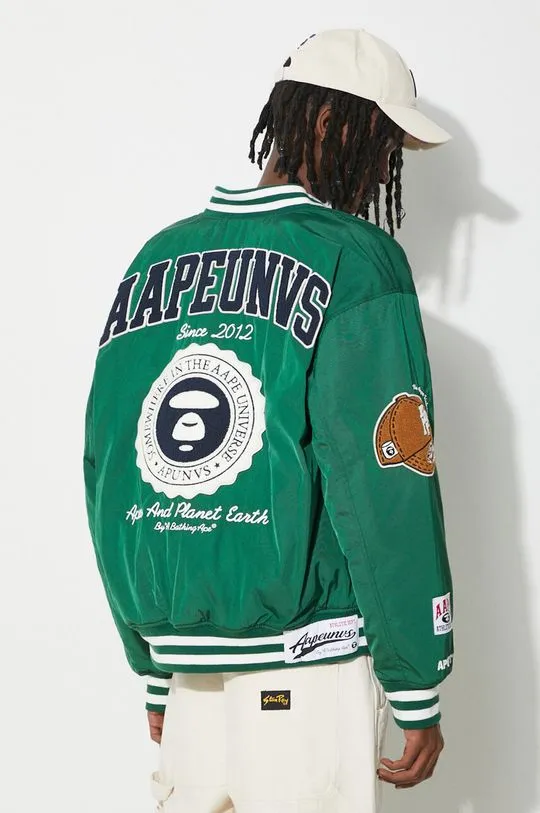 AAPE bomber jacket men’s green color AJK7608