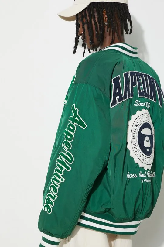 AAPE bomber jacket men’s green color AJK7608