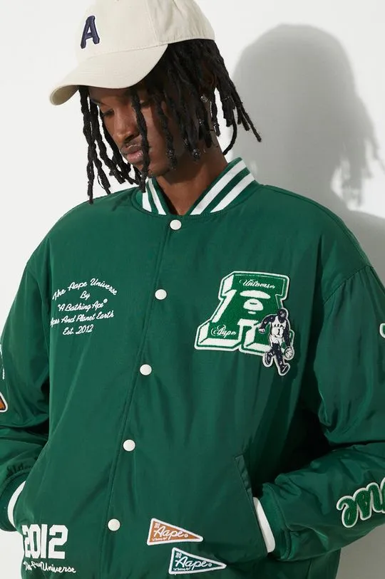 AAPE bomber jacket men’s green color AJK7608