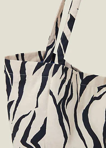 Accessorize Large Zebra Print Canvas Shopper Bag | Grattan