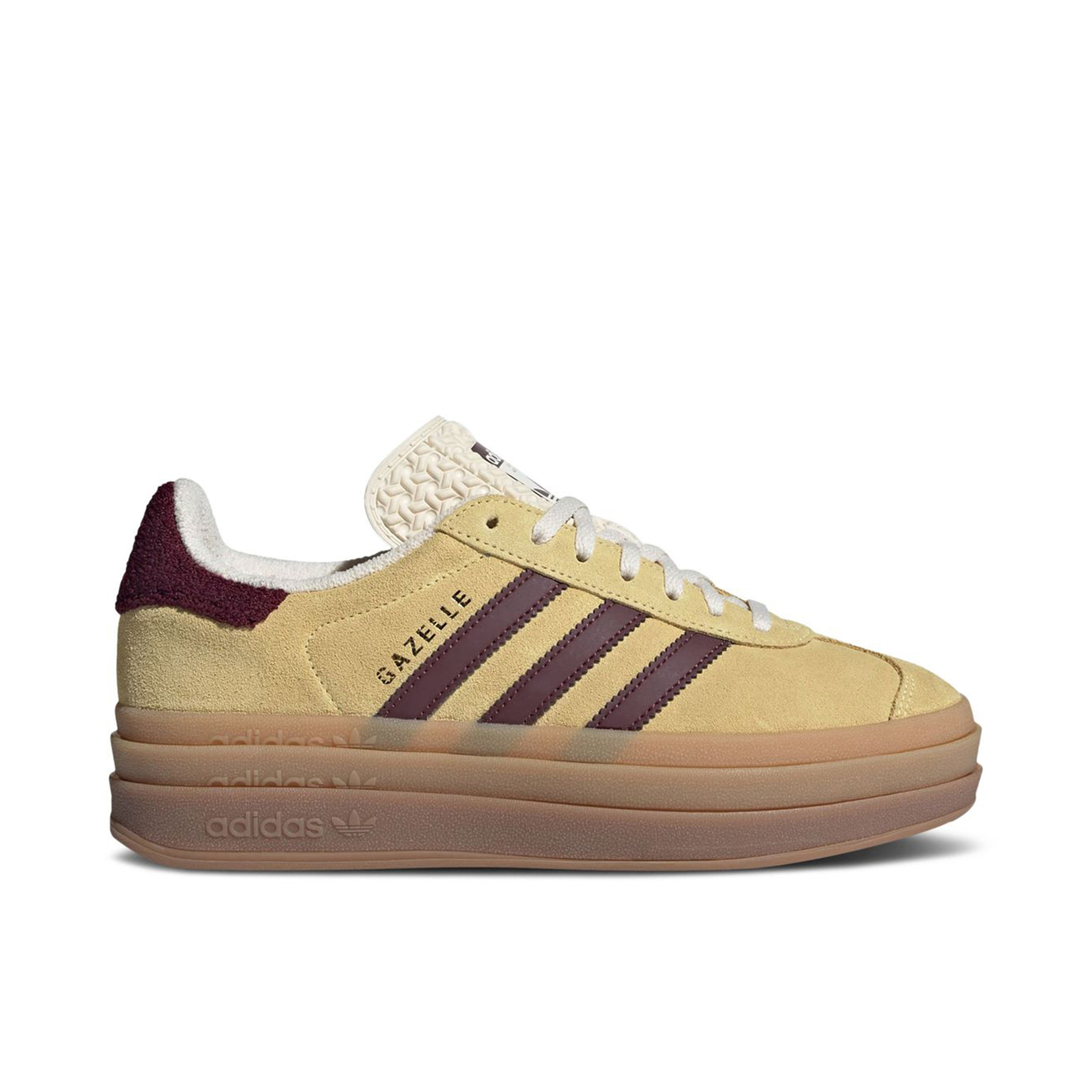 adidas Gazelle Bold Almost Yellow Maroon Womens | IF5937 | Laced