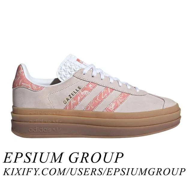 Adidas women's gazelle bold (putty mauve marble/ pink/ putty mauve/ wonder clay/ cloud white) sizes 5-12 id3739