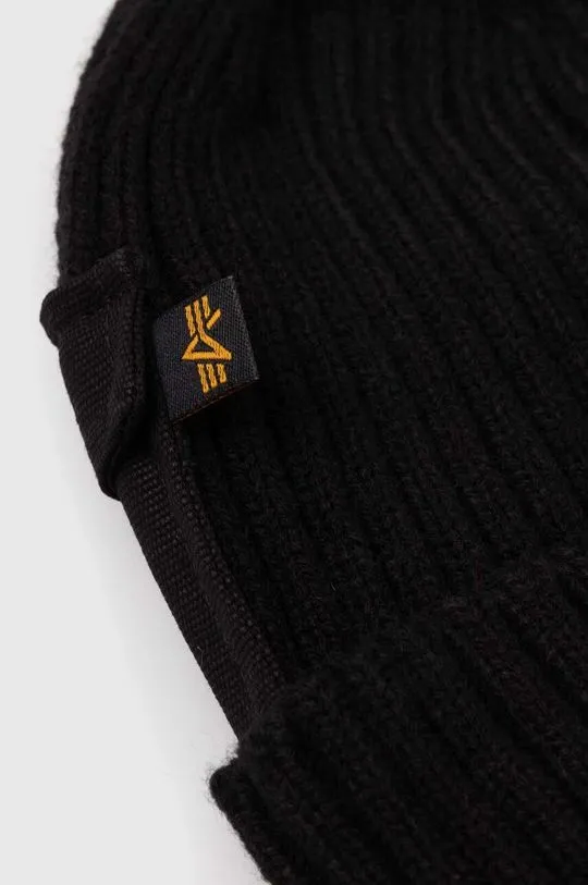 Alpha Industries beanie Utility Beanie black color 138904.03