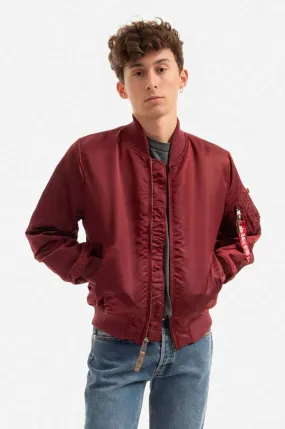 Alpha Industries bomber jacket ALPHA INDUSTRIES MA-1 VF men's maroon color