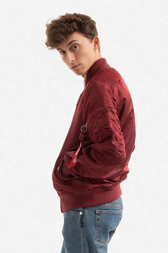 Alpha Industries bomber jacket ALPHA INDUSTRIES MA-1 VF men's maroon color