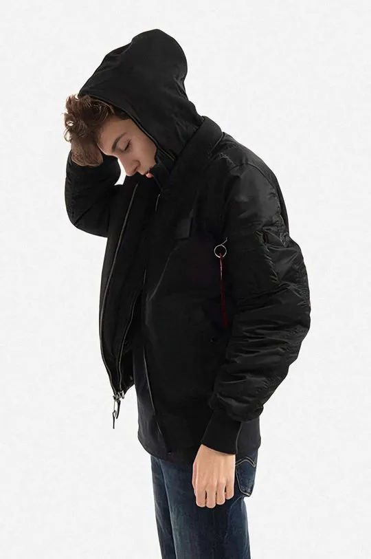 Alpha Industries bomber jacket Ma-1 D-Tec Se men's black color 133104.515