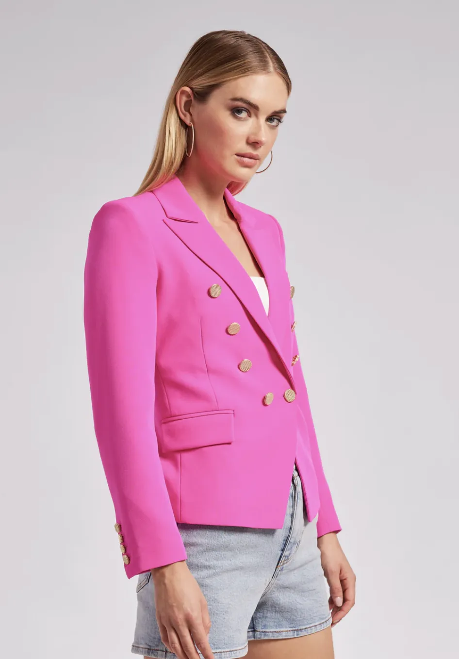 Amelia Crepe Blazer - Magenta