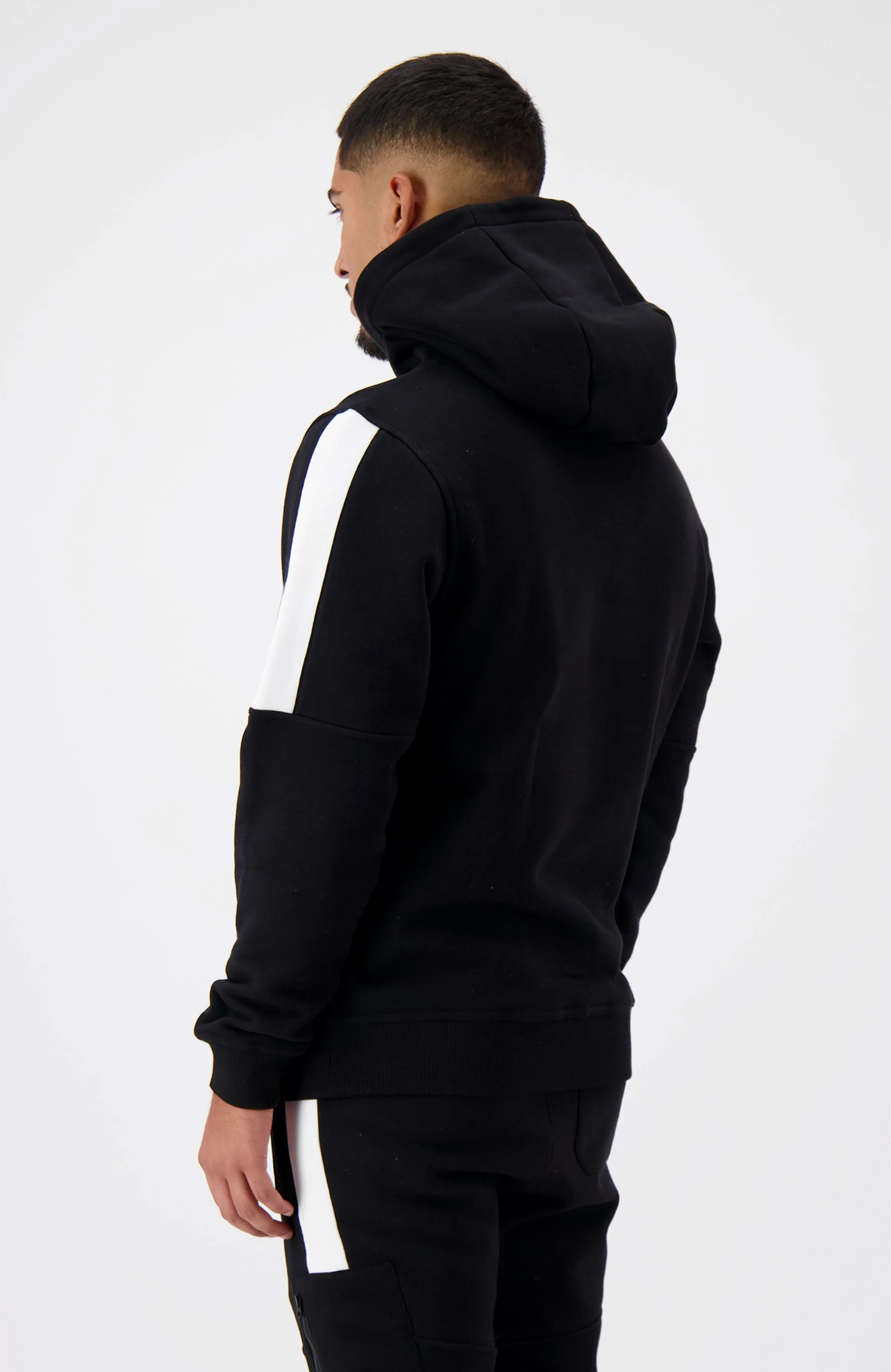 ANORAK STRIPE HOODIE | Black