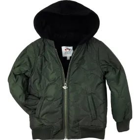 Appaman Bx Bomber Hooded Jacket, Dark Olive