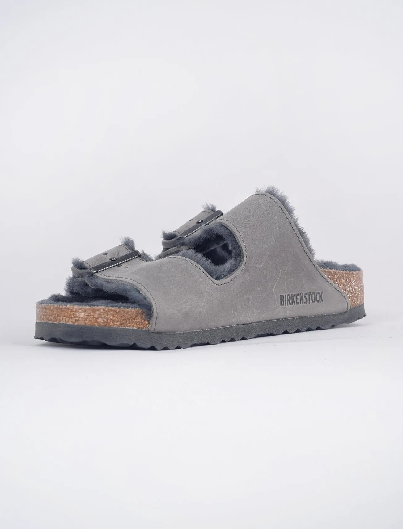 Arizona Shearling Sandal, Iron Oil