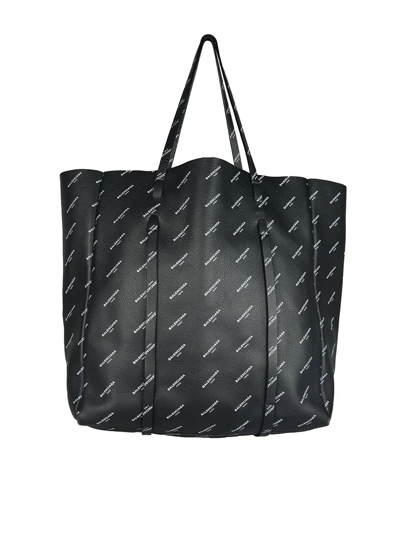 Balenciaga Shopper in pelle Nera con logo