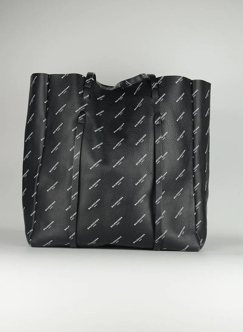 Balenciaga Shopper in pelle Nera con logo