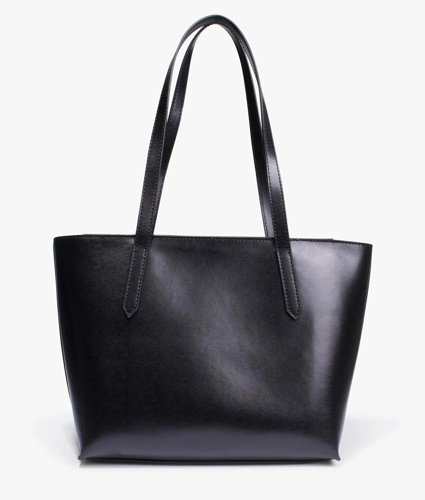 Beanne bow detail leather shopper in black