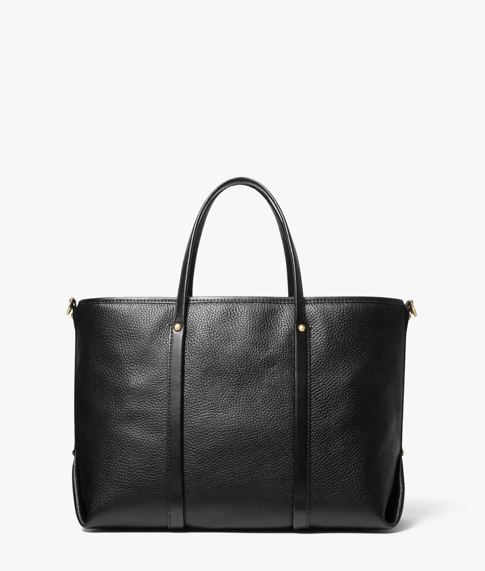 Beck pebble leather shopper in black