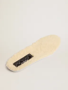 Beige shearling insoles