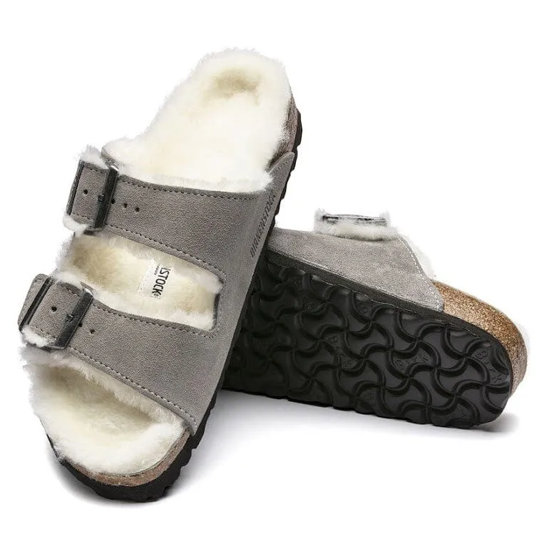 Birkenstock Arizona Shearling Stone Coin/Natural Sandal