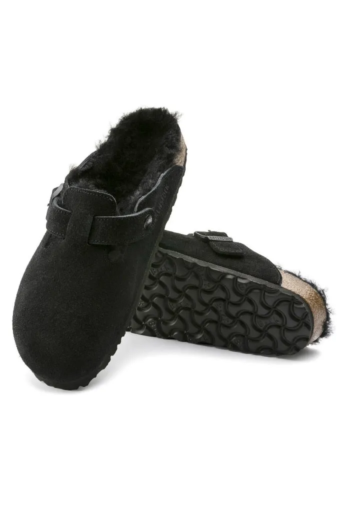 Birkenstock Boston Shearling Narrow Width in Black