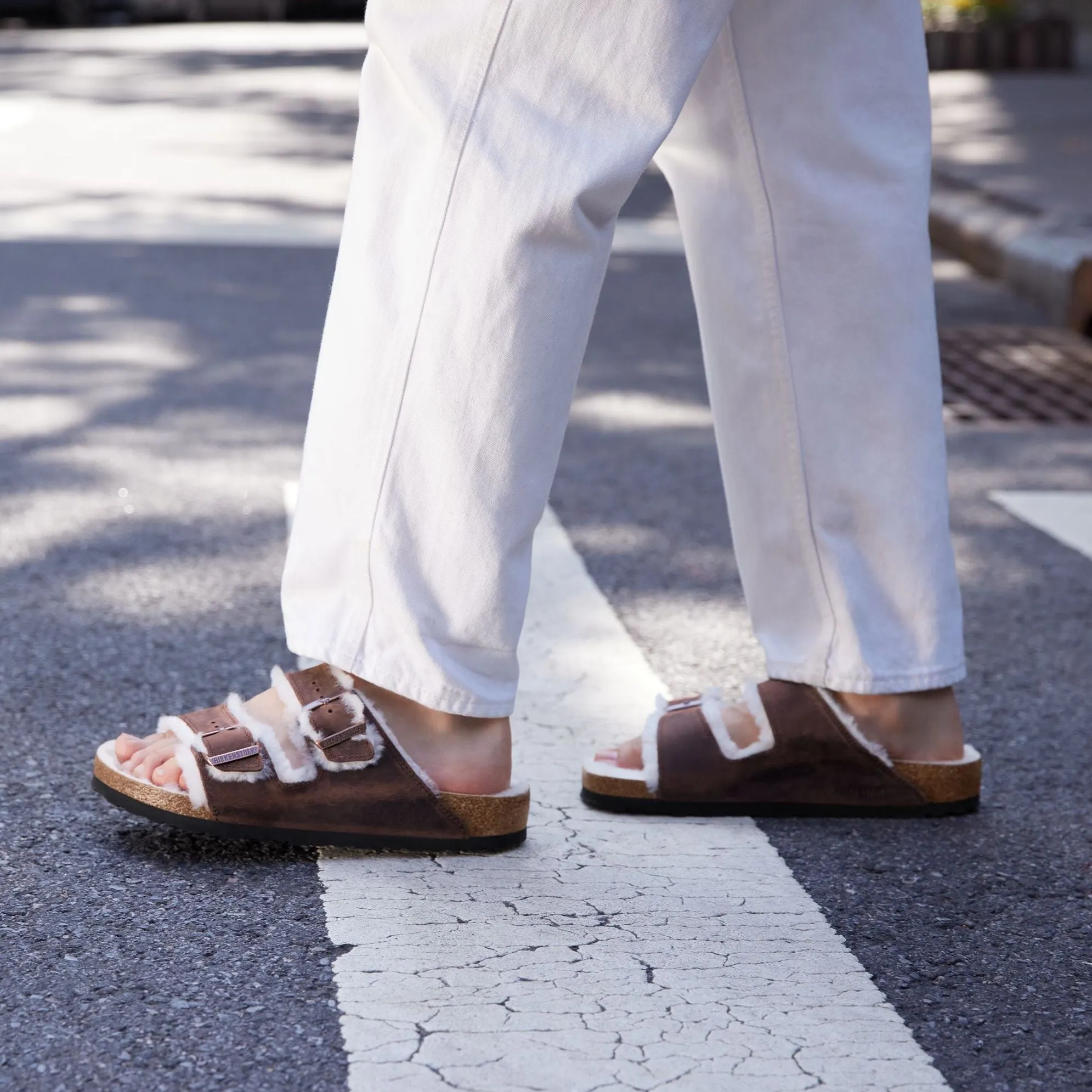 Birkenstock Limited Edition Arizona habana oiled leather/natural shearling