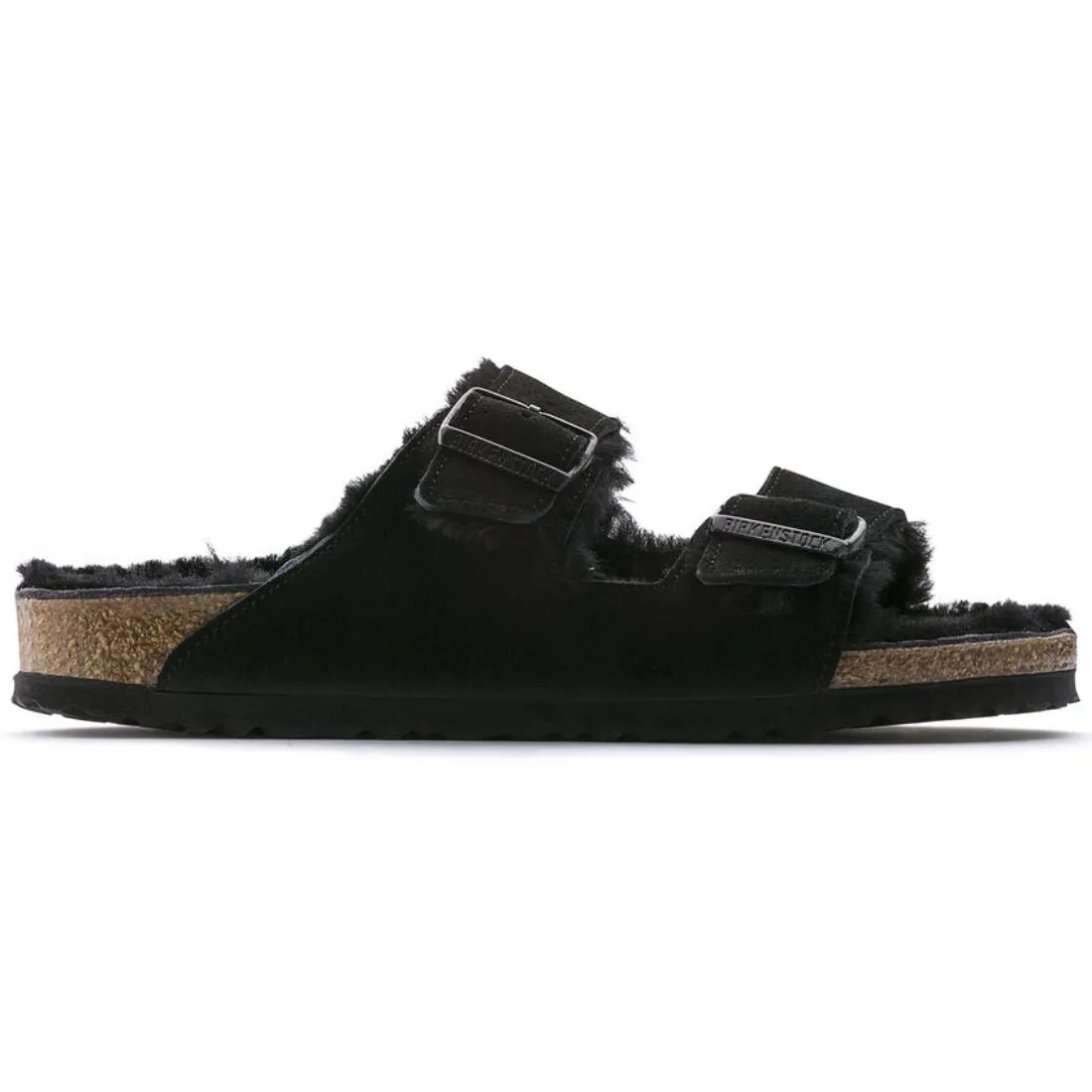 Birkenstock Shearling Suede Arizona in Black/Black