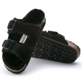 Birkenstock Shearling Suede Arizona in Black/Black