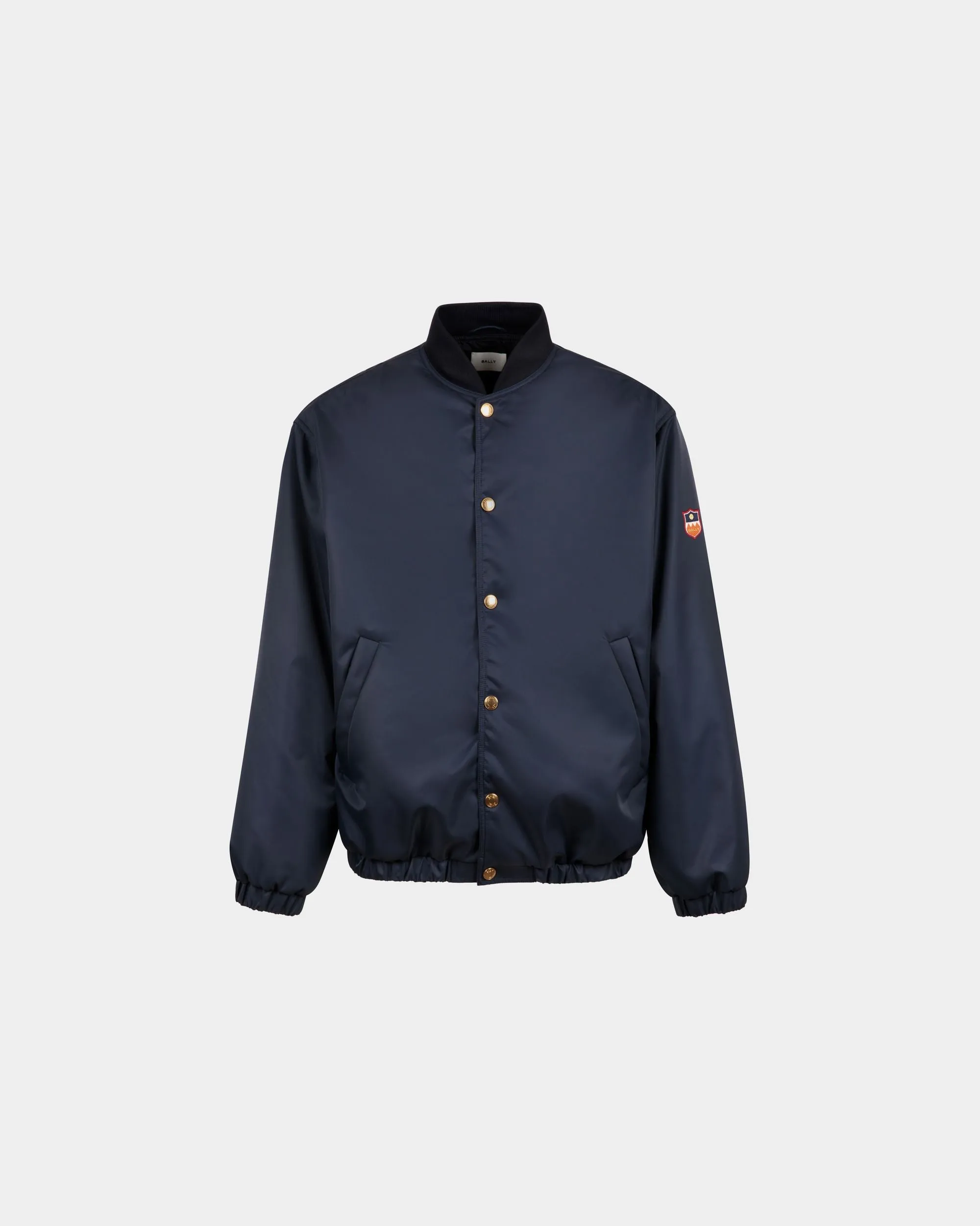 Bomber in Dark Blue Nylon 