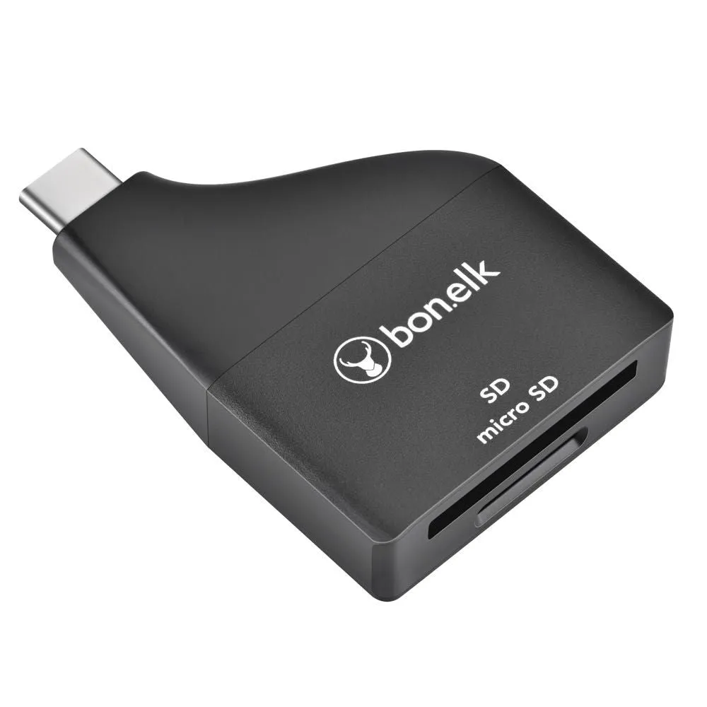 Bonelk USB-C to MicroSD/SD Adapter (Black)