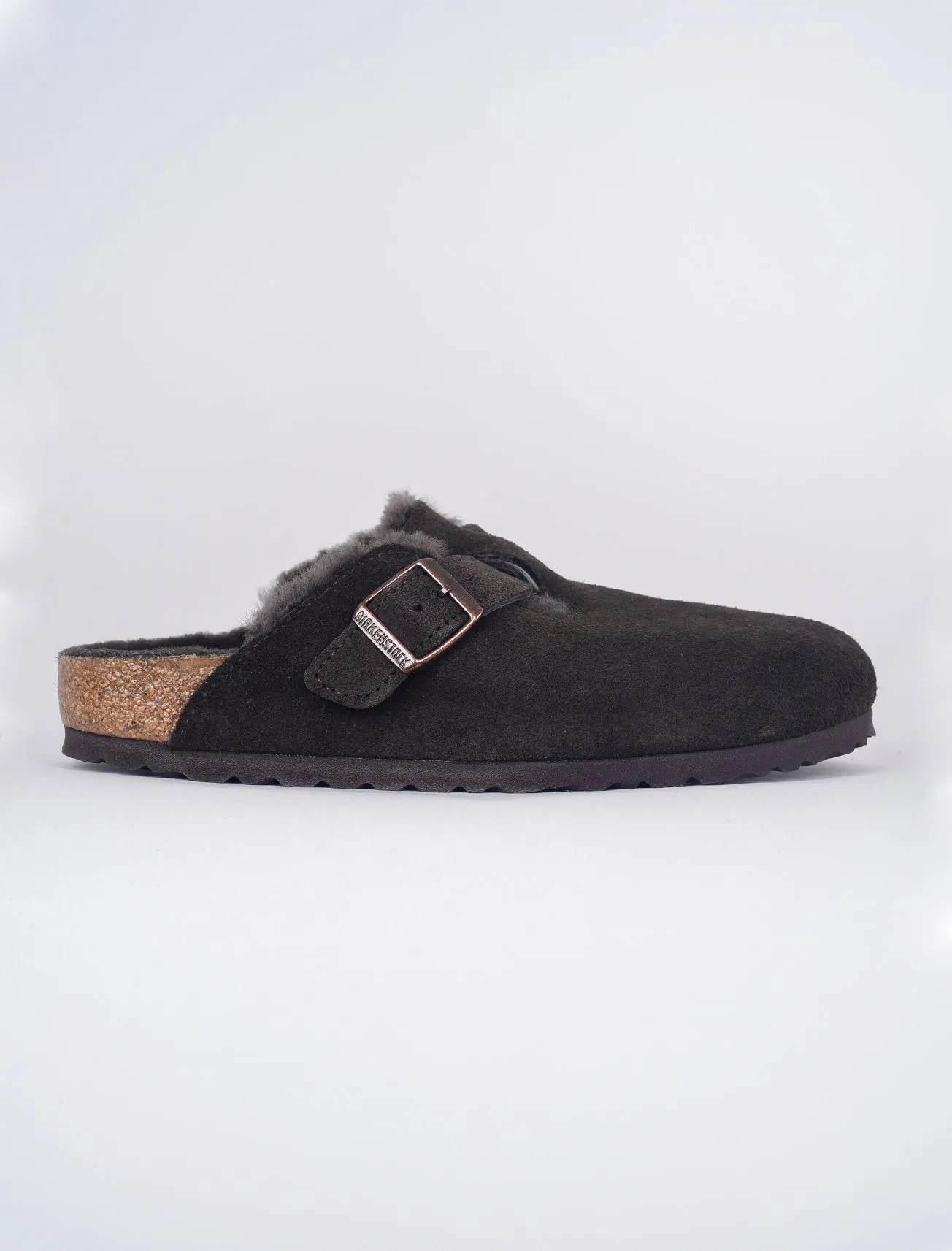 Boston Shearling Clog, Mocha Suede