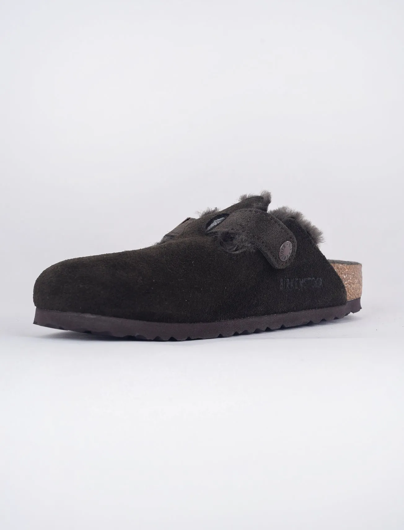 Boston Shearling Clog, Mocha Suede