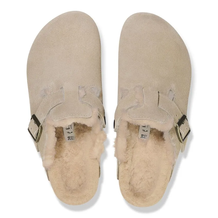 Boston Shearling - The Birkenstock Clog in Taupe