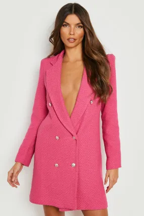 Boucle Shoulder Pad Blazer Dress