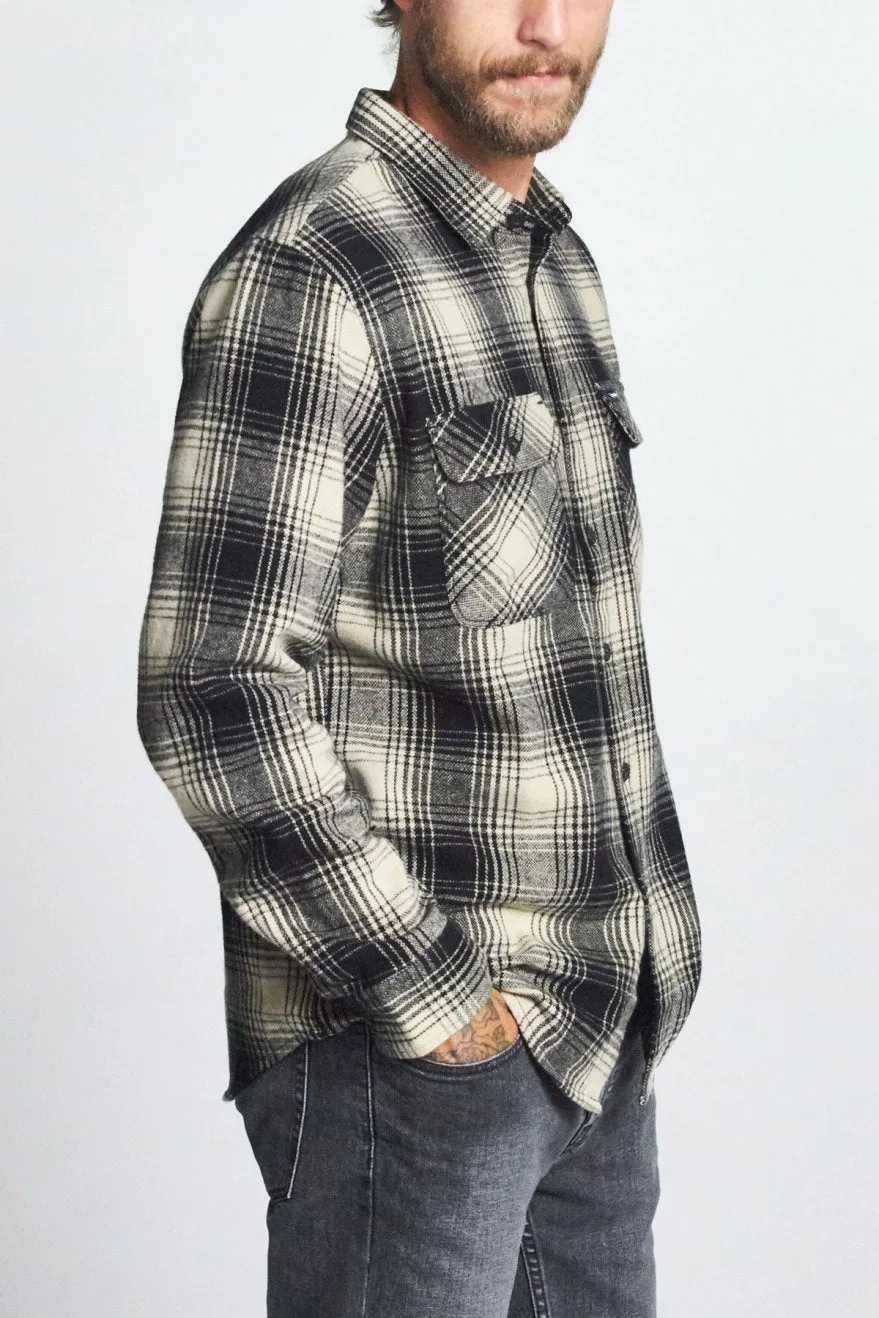 Bowery L/S Flannel - Black/Bone