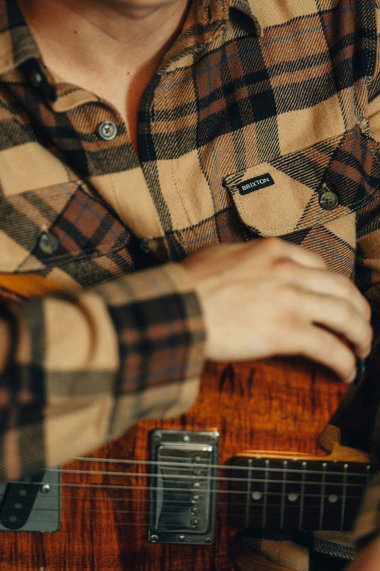 Bowery L/S Flannel - Tigers Eye/Pinecone Brown/Washed Black