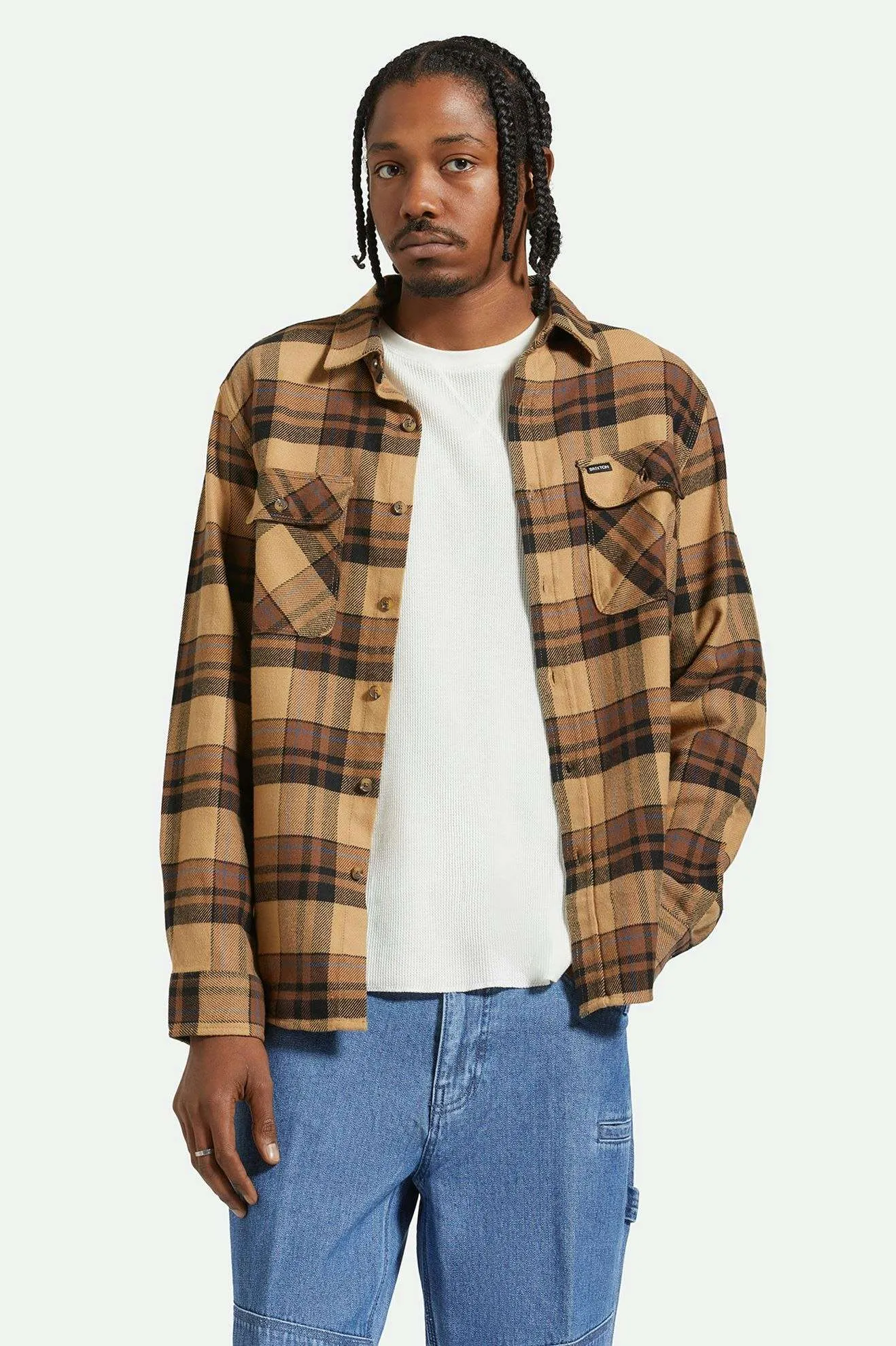 Bowery L/S Flannel - Tigers Eye/Pinecone Brown/Washed Black