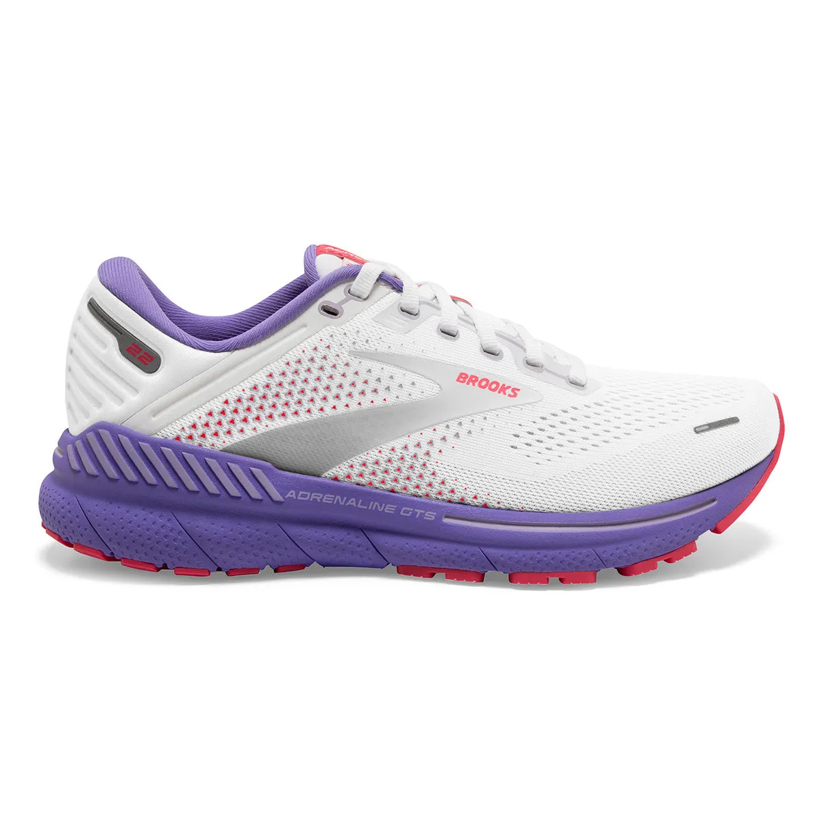 Brooks Adrenaline GTS 22 - White - Coral - Purple