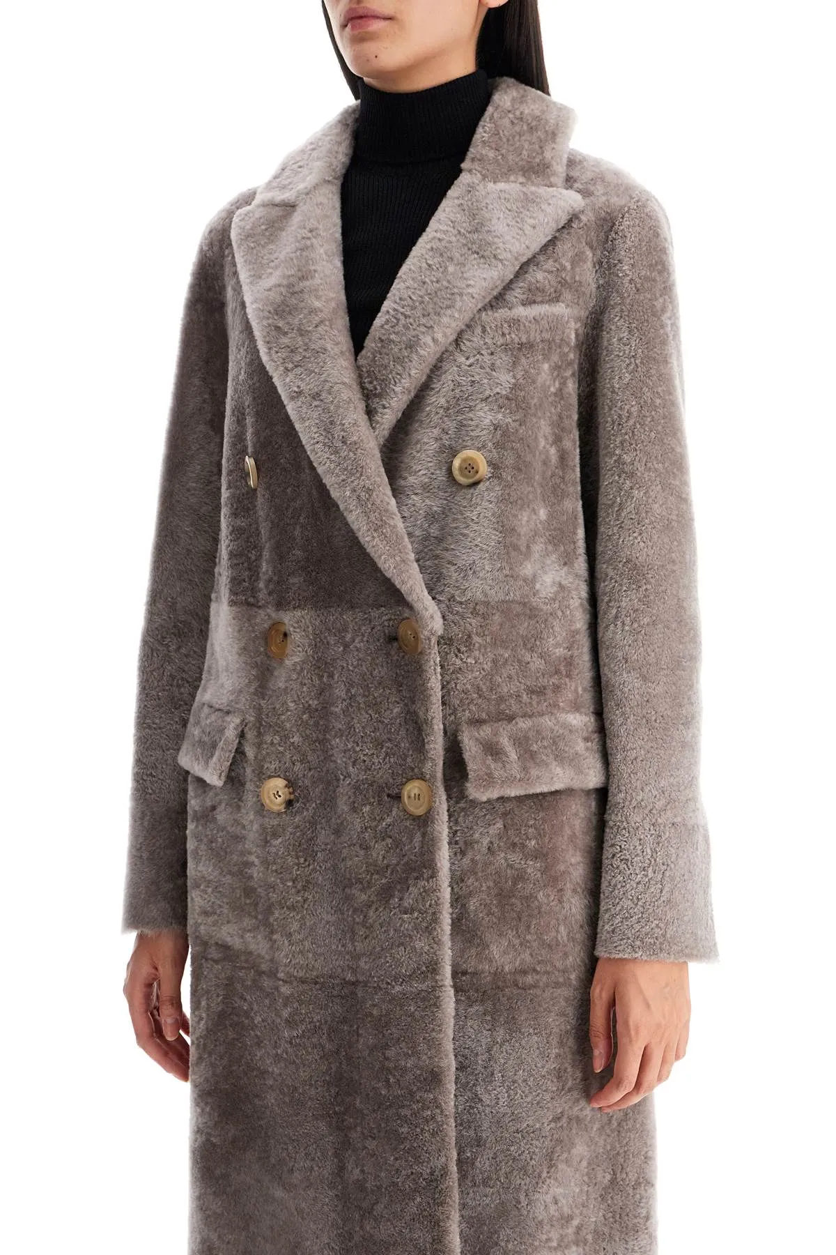 Cappotto Doppiopetto In Shearling