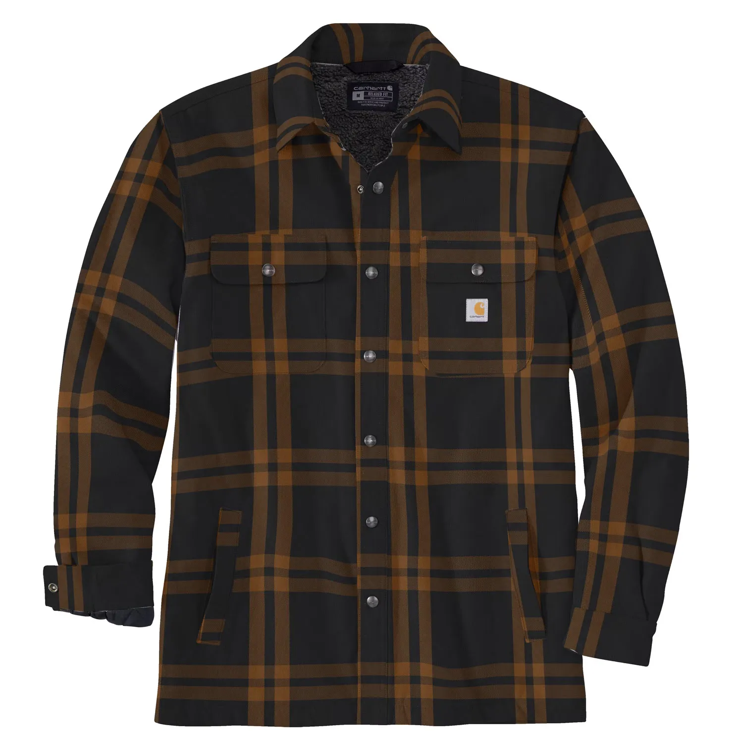 Carhartt Men’s Relaxed Fit Flannel Sherpa-Lined Shirt Jac