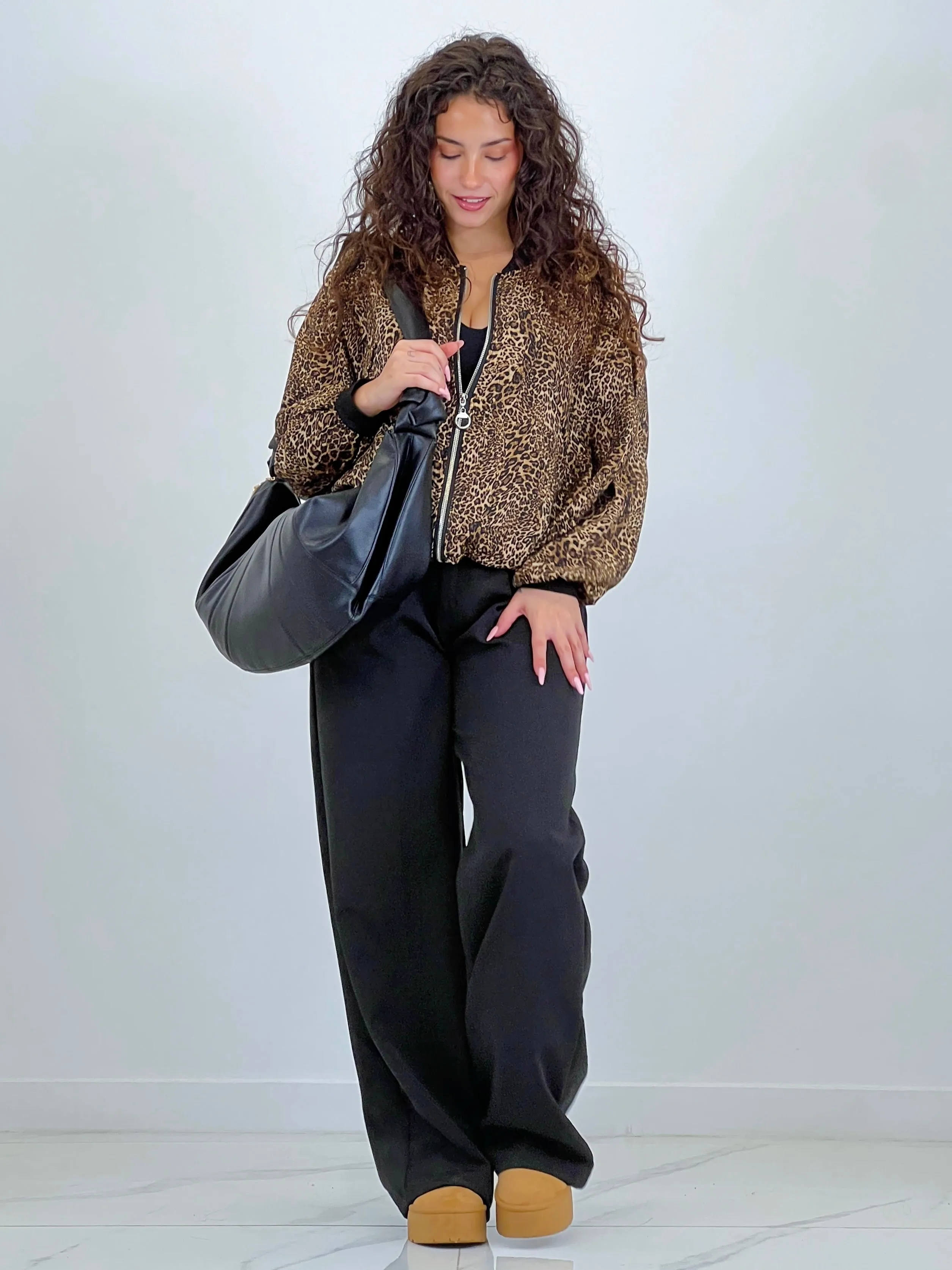 Cazadora bomber animal print