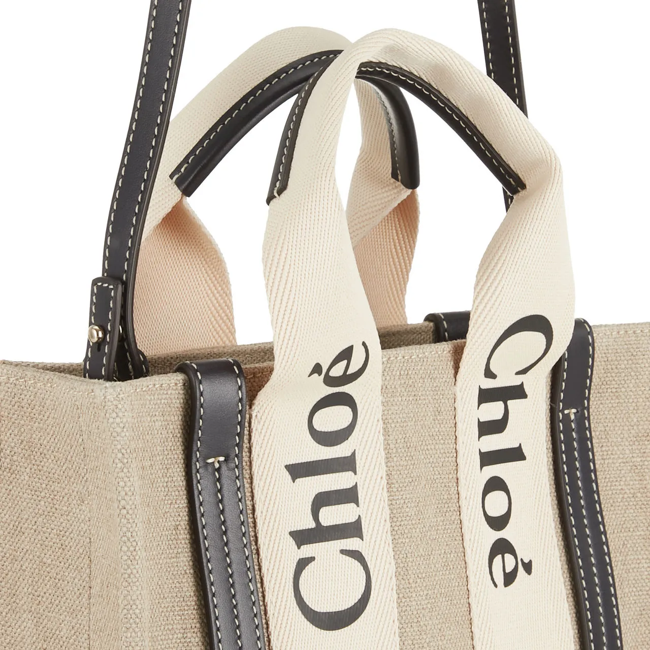 CHLOÉ Woody Small Tote - White Blue