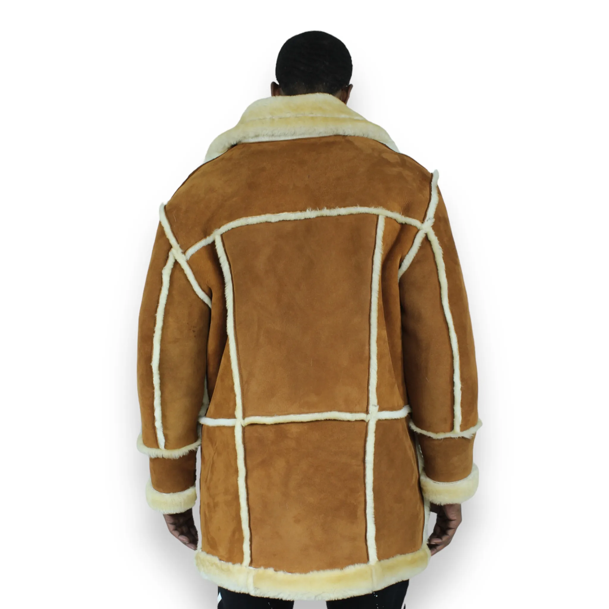 Cognac Shearling with Collar - Daniel's Leather