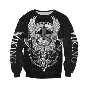 Cool Viking 3D Print Black Sweatshirt / Fashion Unisex Top