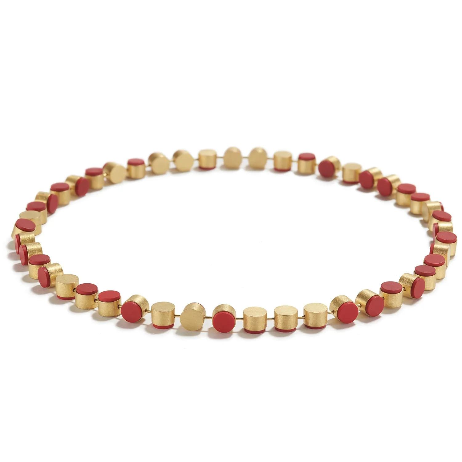 Coral Barrel Chain Necklace