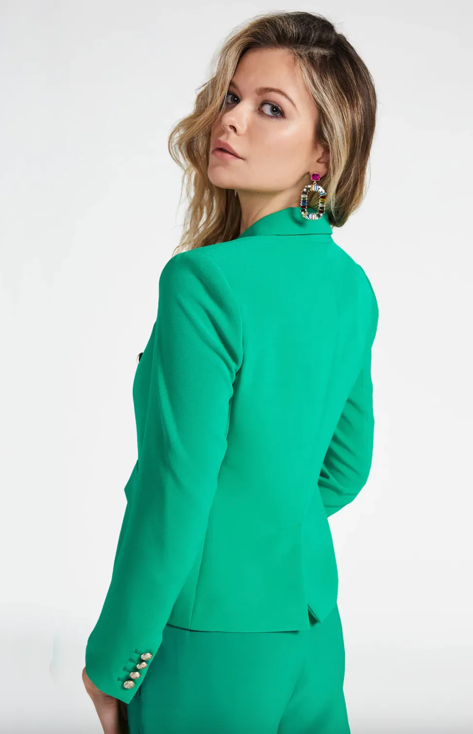 Delilah Crepe Blazer - Bright Green