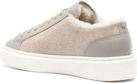 Doucal's faux-shearling leather sneakers Neutrals