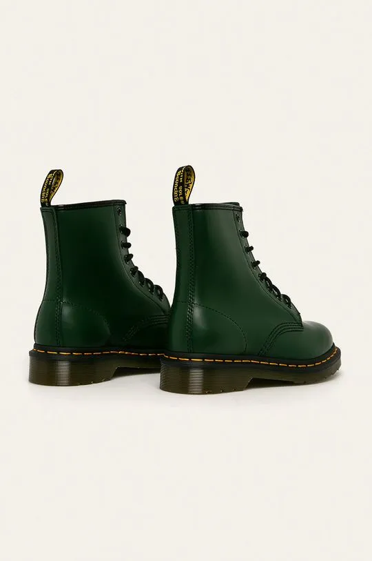 Dr. Martens leather biker boots 1460 women's green color