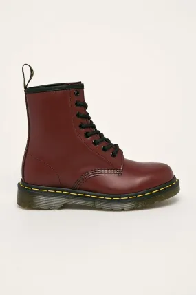 Dr. Martens leather biker boots 1460 women's maroon color