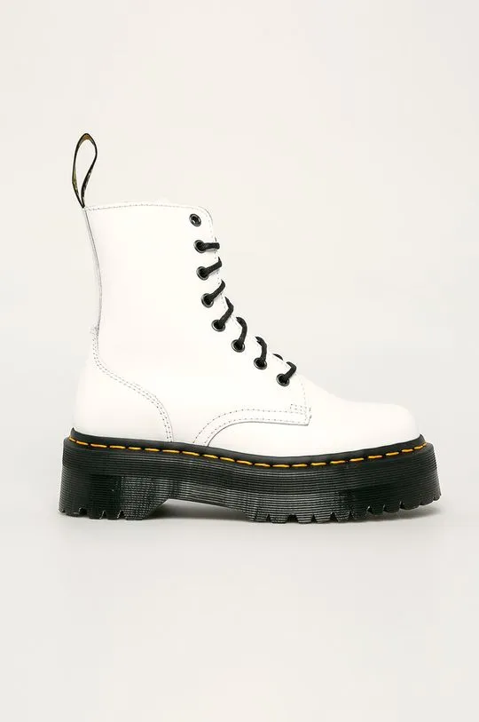 Dr. Martens leather biker boots Jadon Polished Smooth white color