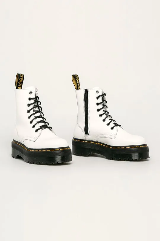 Dr. Martens leather biker boots Jadon Polished Smooth white color