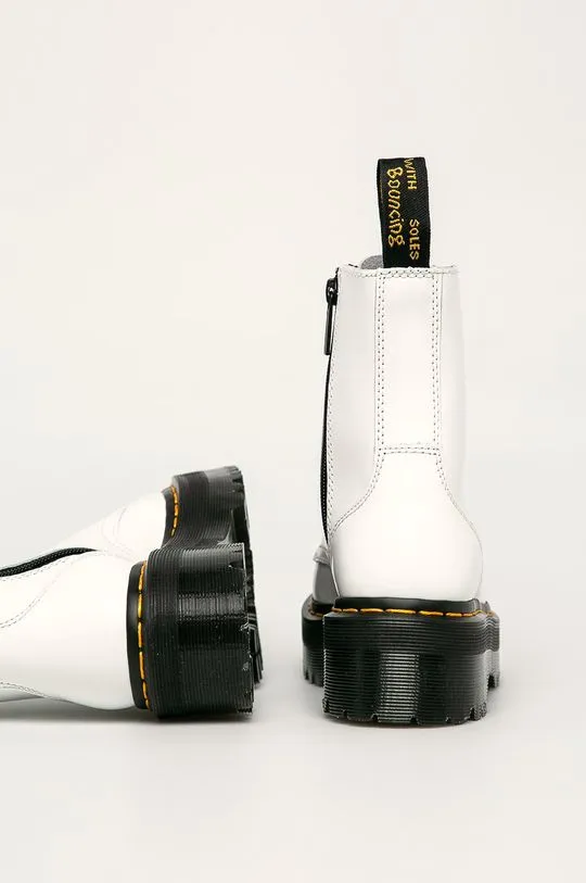 Dr. Martens leather biker boots Jadon Polished Smooth white color